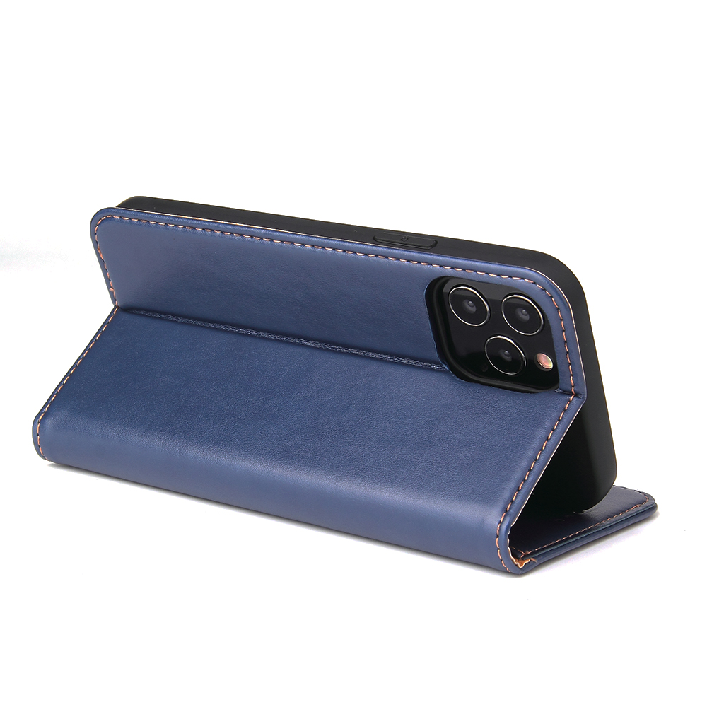 Läderfodral med kortplats, iPhone 12 Pro Max, blå