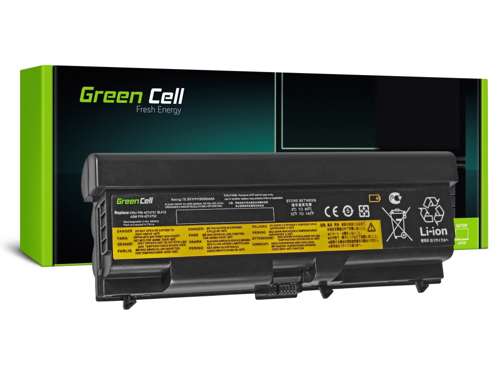Green Cell 9 Cell-Batteri för Lenovo Thinkpad SL510, 10.8V, 6600mAh
