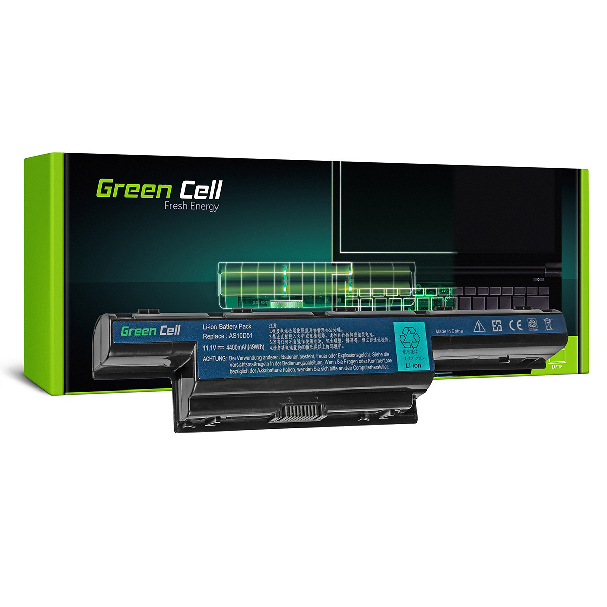 Green Cell Laptopbatteri för Acer Aspire 5740G 5741G, 11.1V, 4400mAh