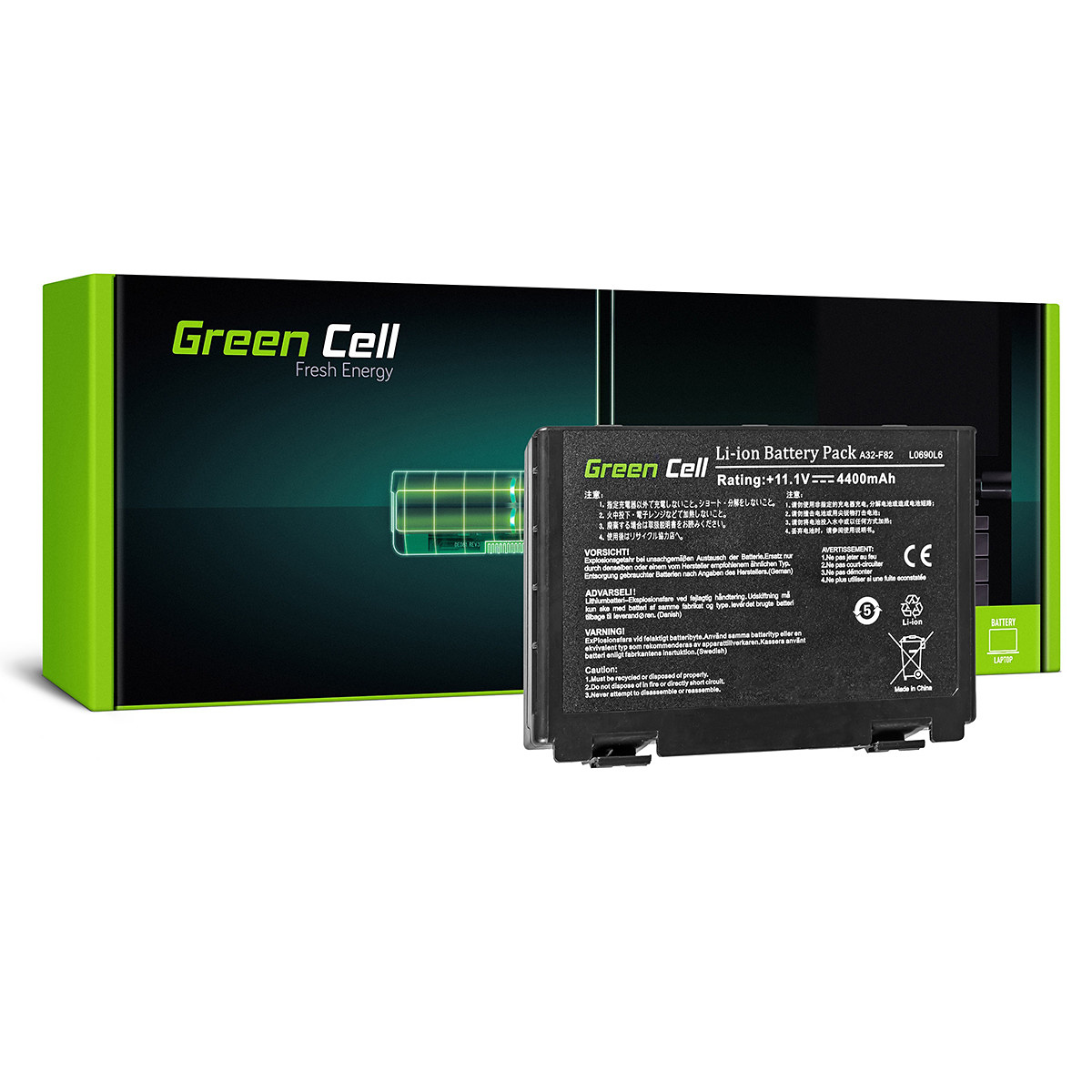Green Cell Batteri för Asus A32-F82 K40, 11,1V 4400mAh