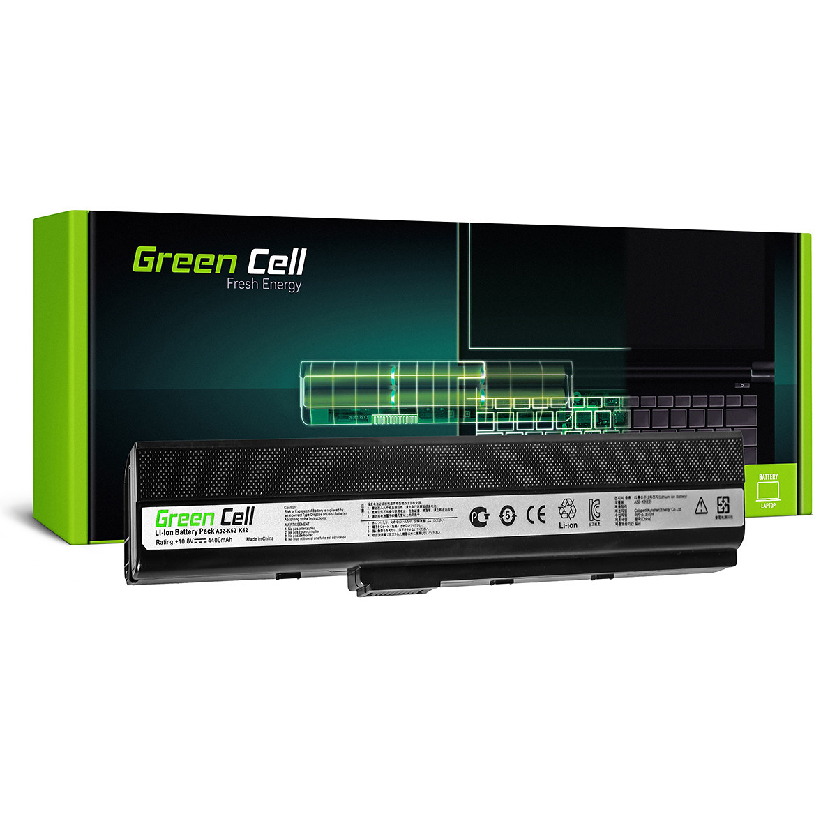 Green Cell Batteri för Asus A32-K52 K52,11.1V, 4400mAh