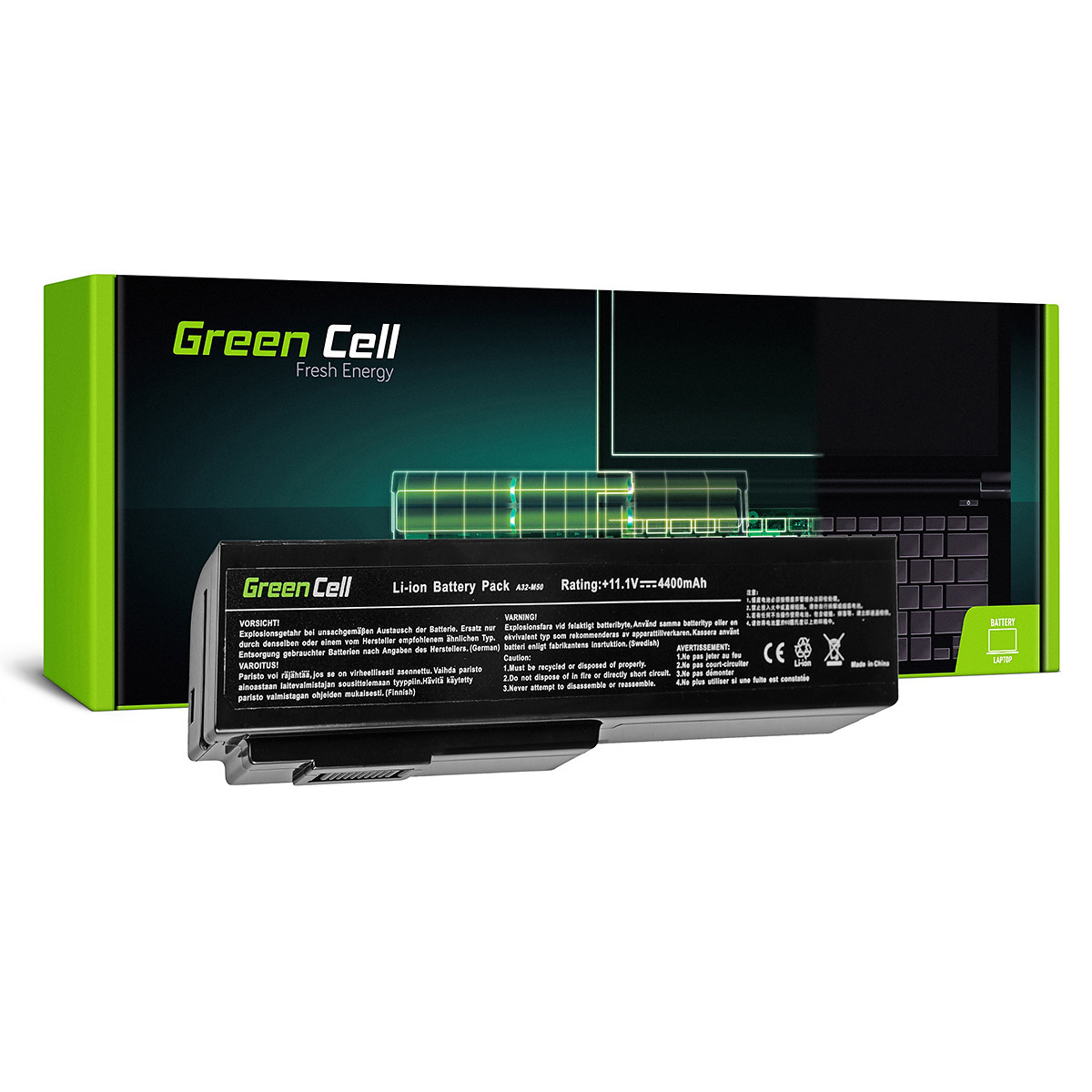 Green Cell Batteri för Asus A32-M50 A32-N61, 10.8V(11.1V), 4400mAh 