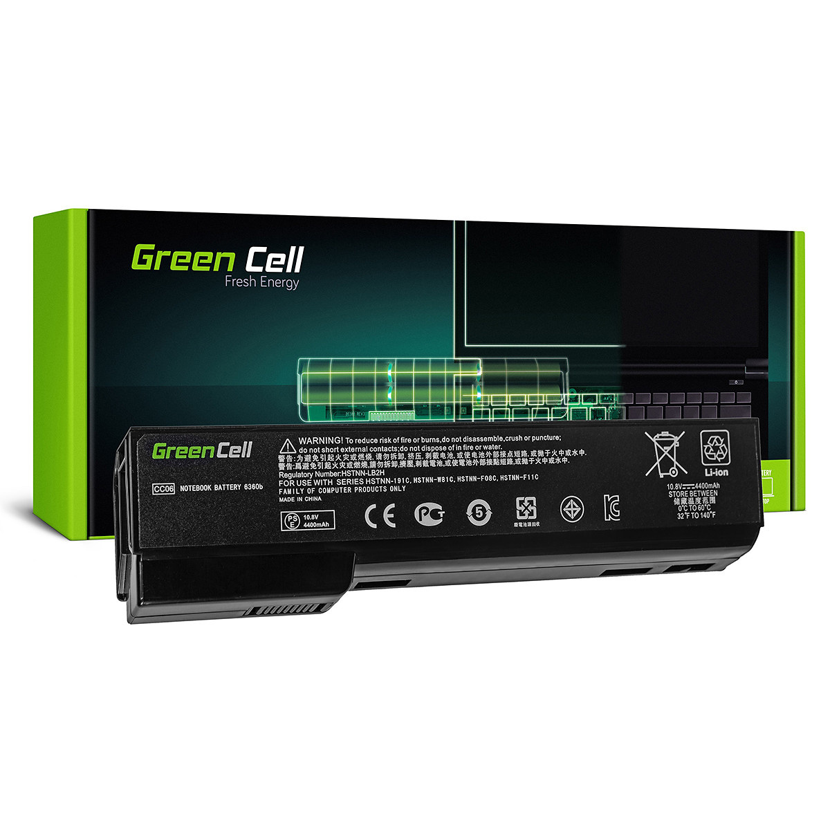 Green Cell Batteri för HP EliteBook 8460p, 11.1V 4400mAh