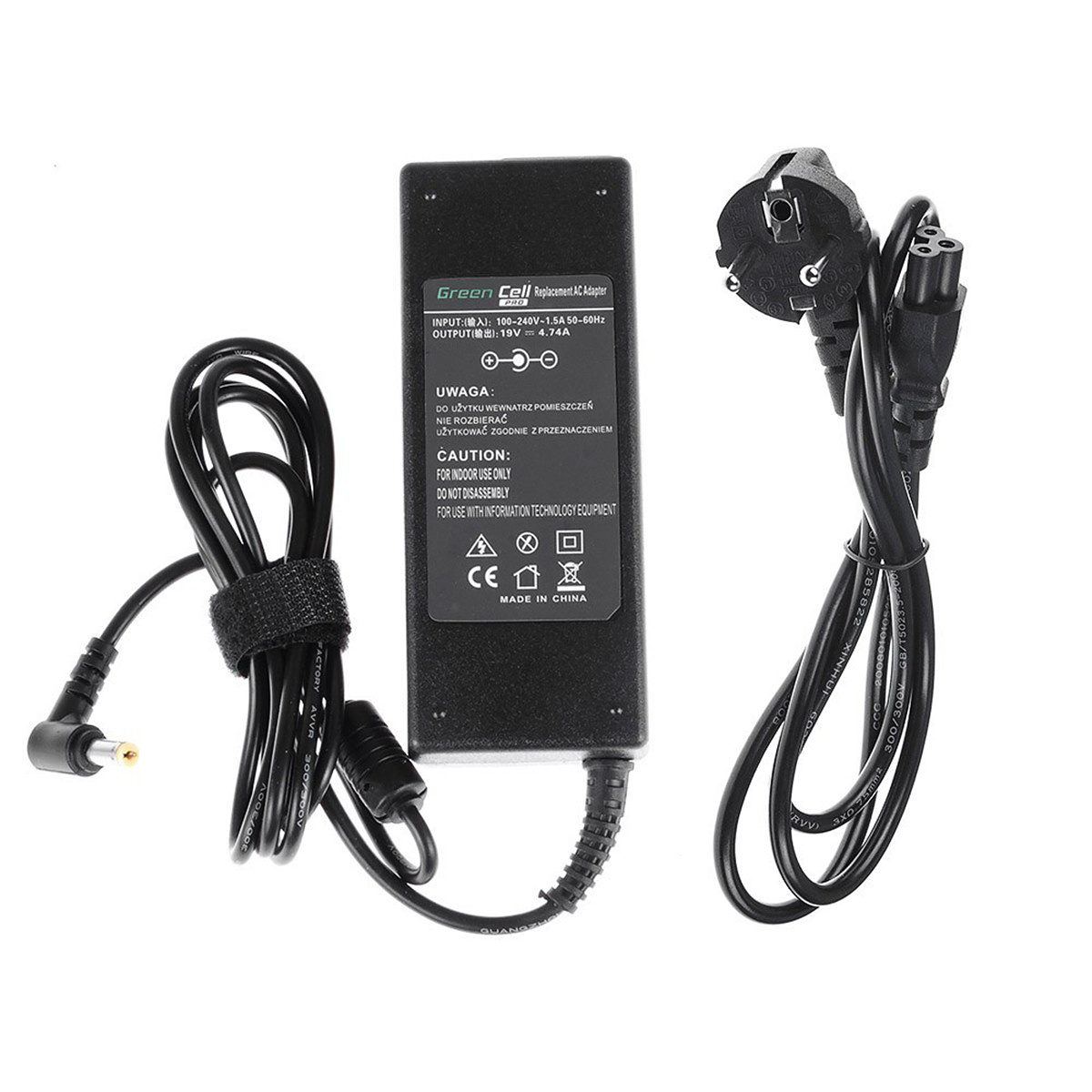 Green Cell PRO Laddare/AC Adapter för Acer 90W/19V, 4,74A, svart