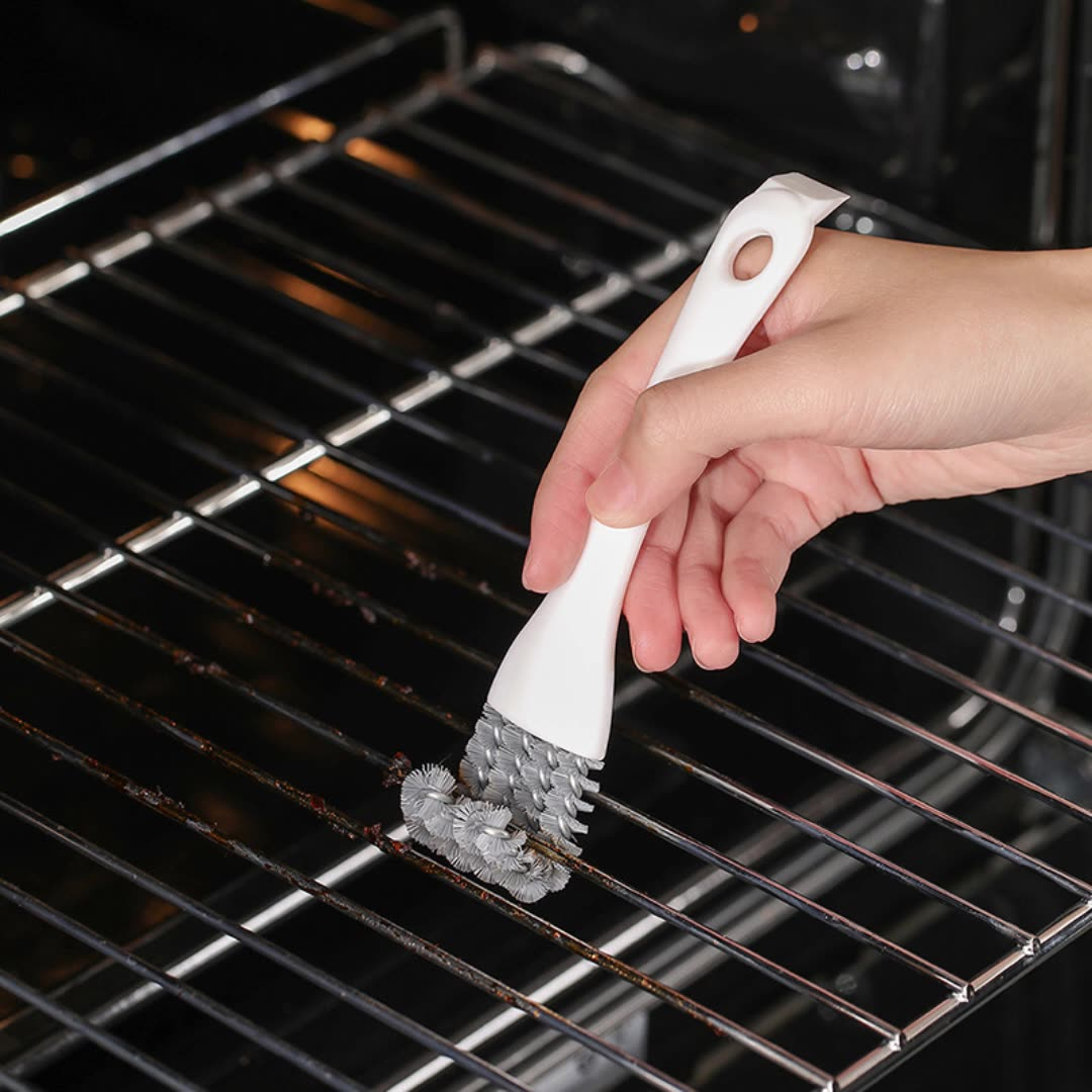 Multifunktionell grillborste med böjt huvud