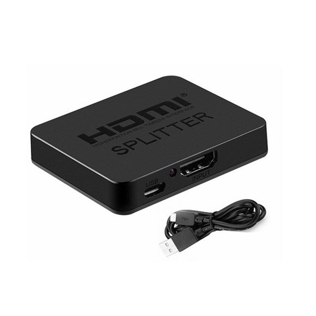 HDMI 1x2 Splitter, 4K, 3D, svart