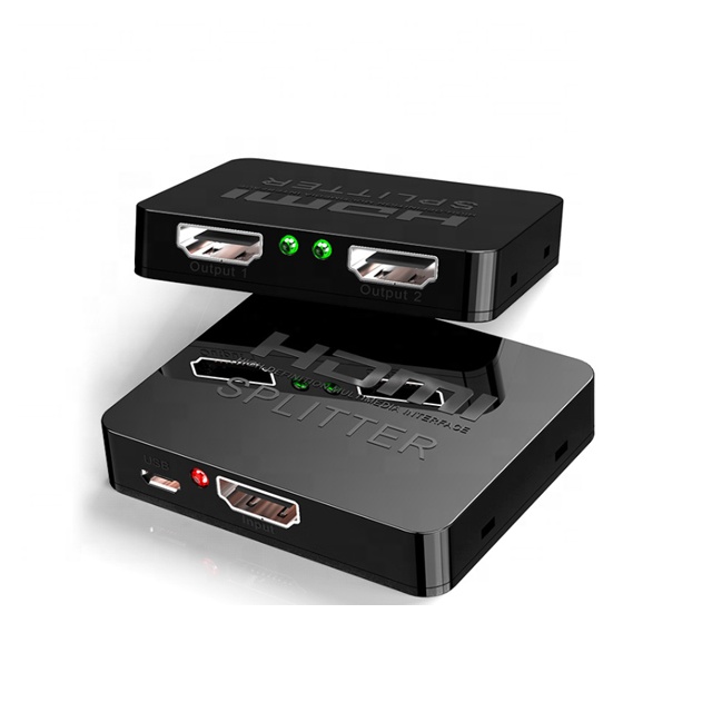 HDMI 1x2 Splitter, 4K, 3D, svart