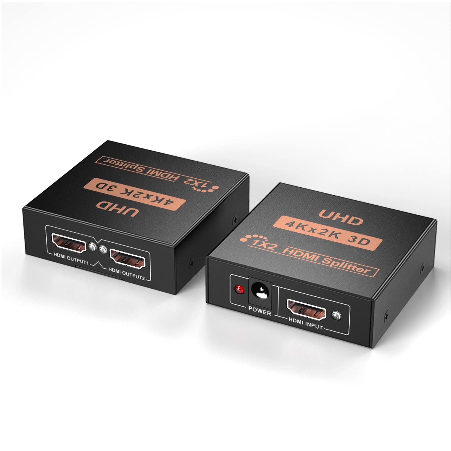 HDMI 1x2 Splitter, 4K, 3D, svart