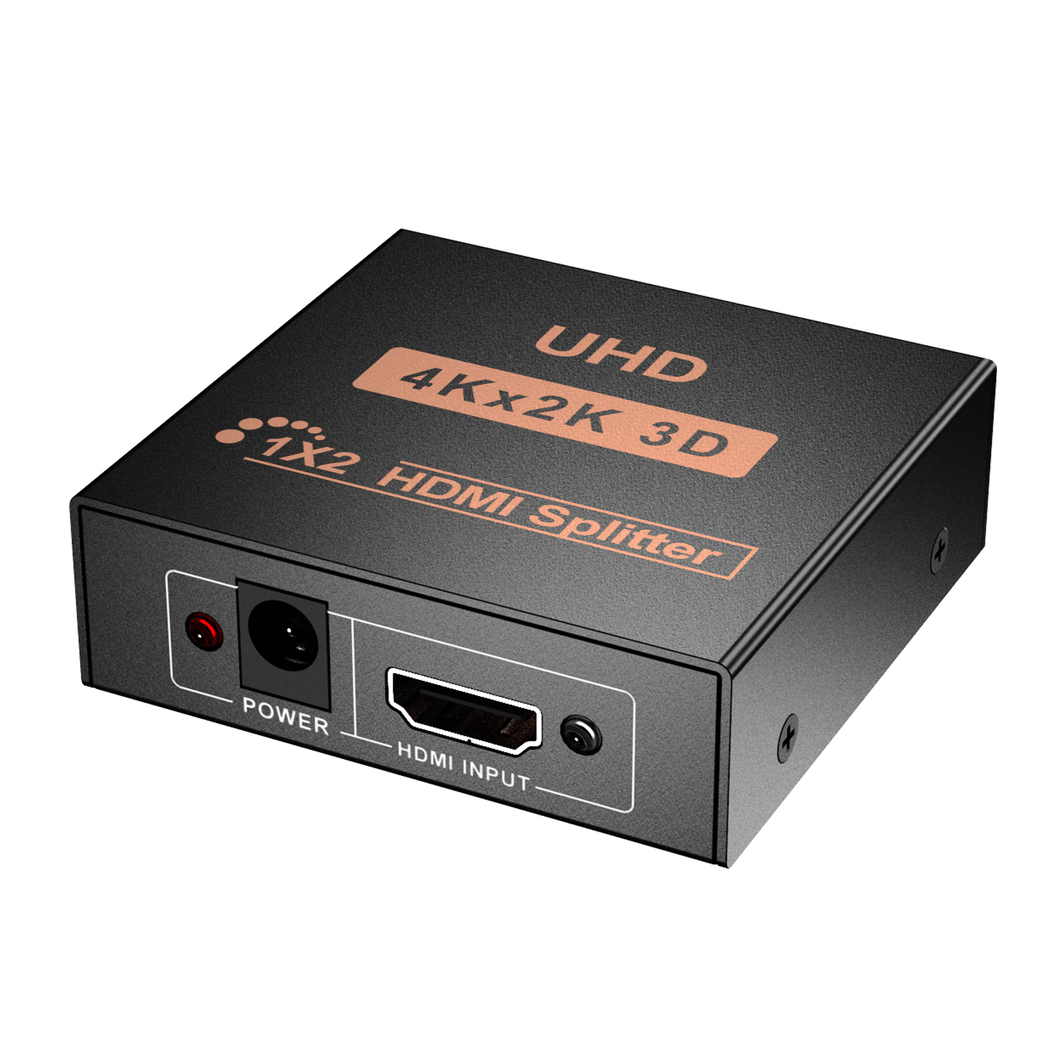 HDMI 1x2 Splitter, 4K, 3D, svart