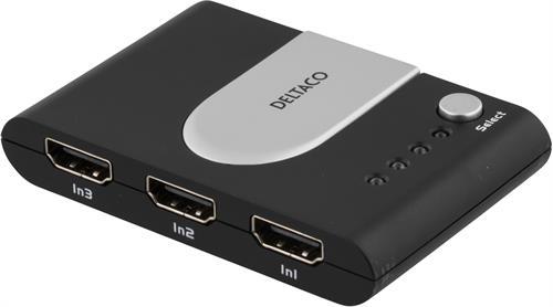 Deltaco HDMI-switch 3-1, 1080p