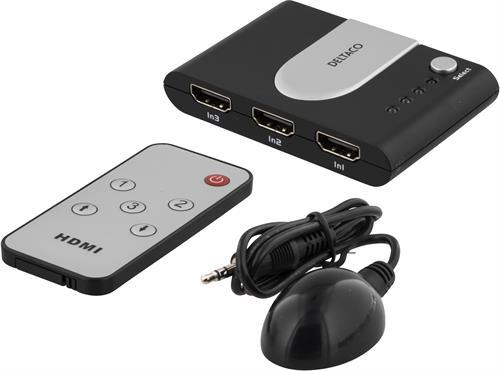 Deltaco HDMI-switch 3-1, 1080p