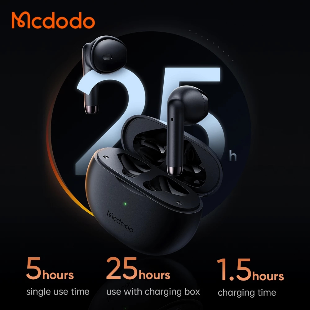 McDodo HP-8030 TWS In Ear hörlurar, Bluetooth 5.0, vit