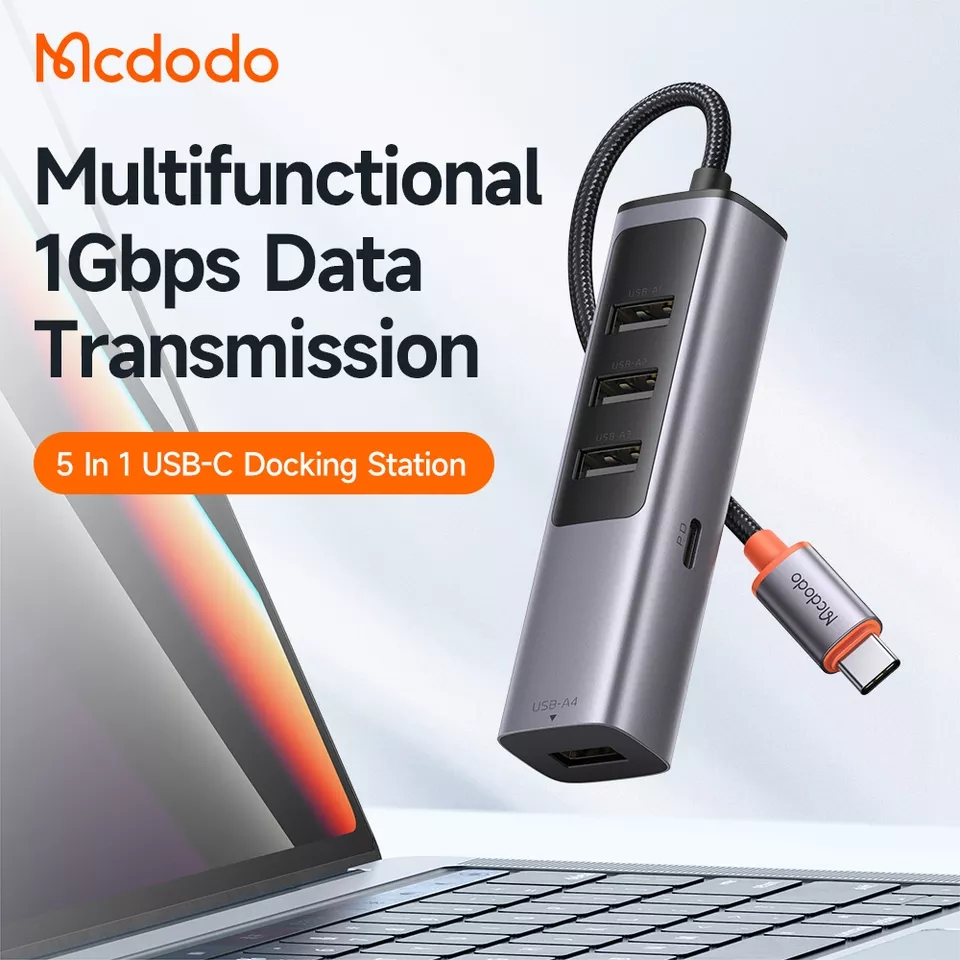 McDodo HU-112 USB-C hubb, 4xUSB3.0+USB-C, PD, 100W