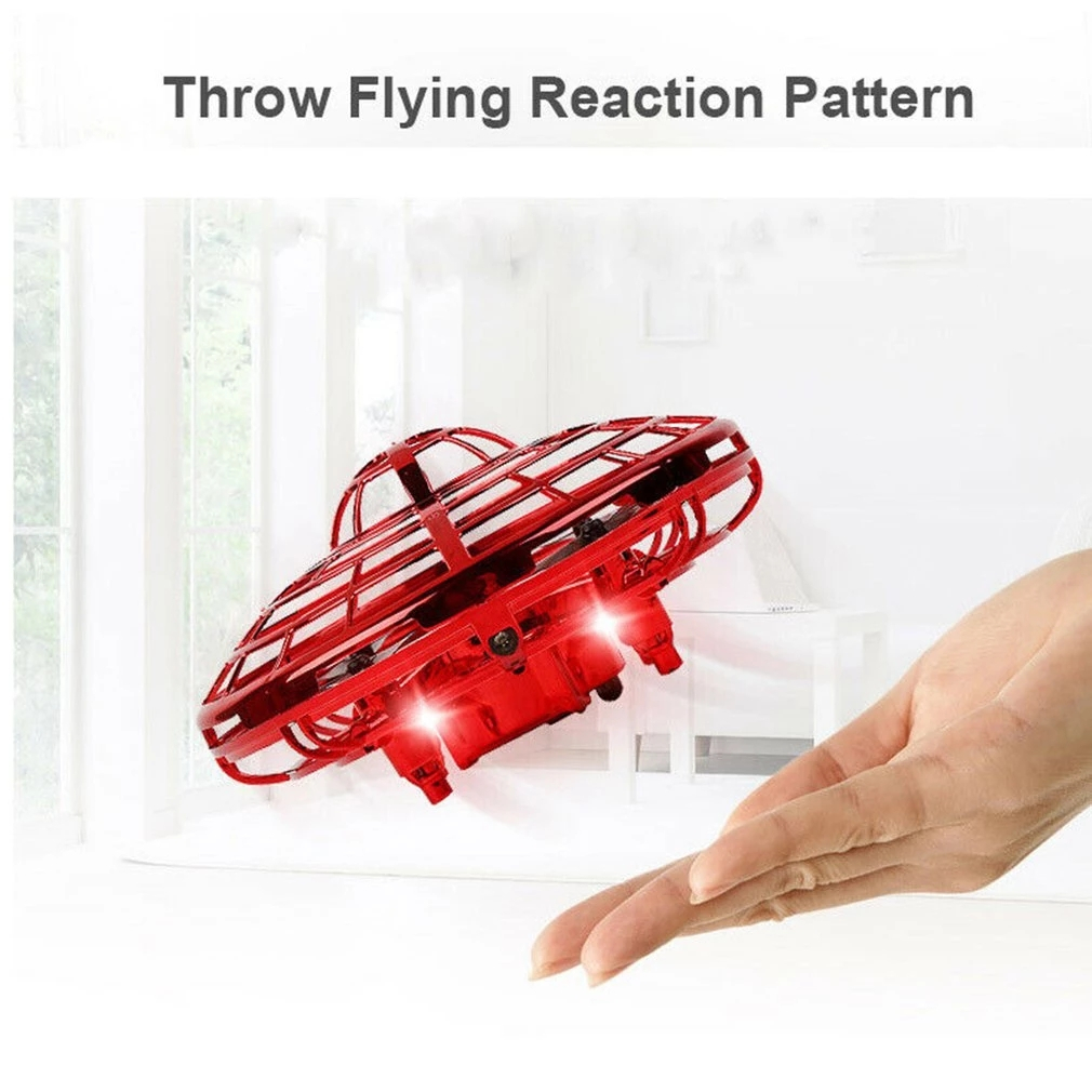 Flygande Fidget Spinner leksak med rörelsekontroll, röd