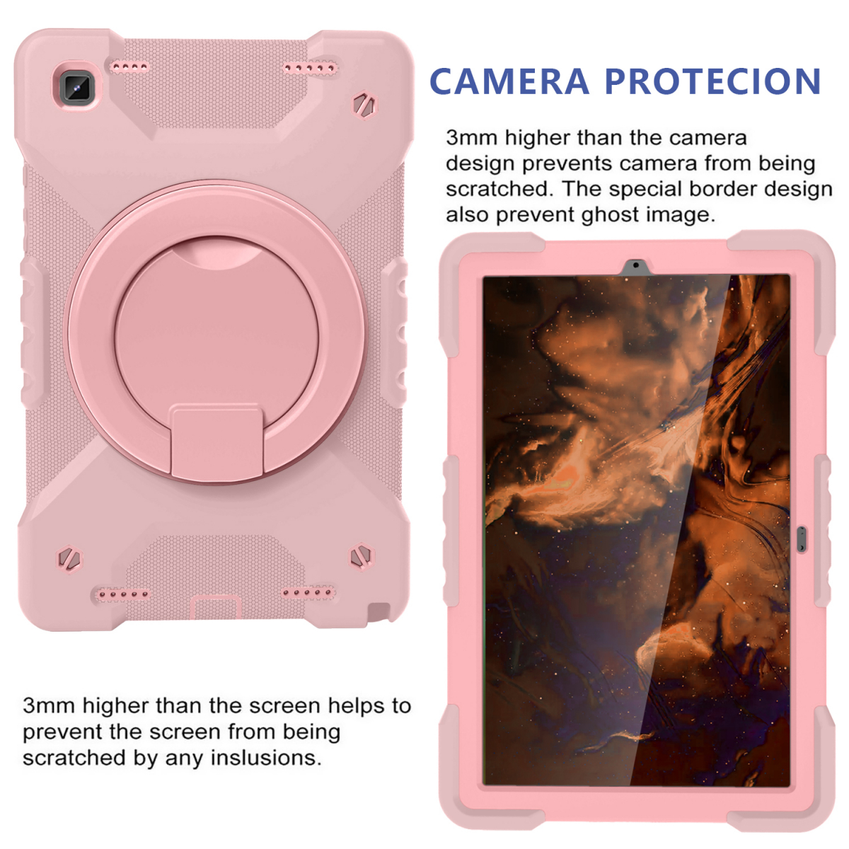 Barnfodral med roterbart ställ, Samsung A7 10.4 (2020), rosa