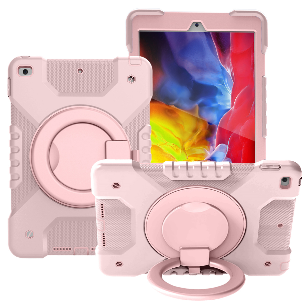 Barnfodral med roterbart ställ, iPad 10.2 (2019-2021), rosa