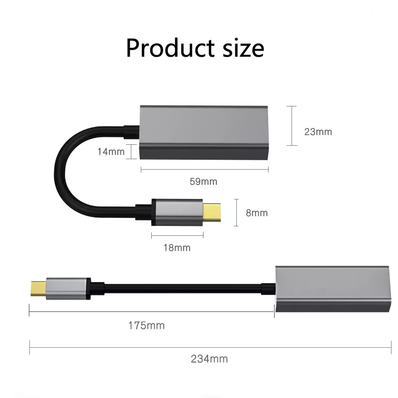 USB-C till RJ45 Ethernet nätverksadapter, 1000Mbps