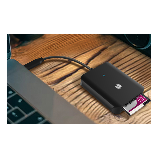 ICY BOX USB-C 3.2 (Gen 1) kortläsare, 3 portar, 5Gbit/s, svart