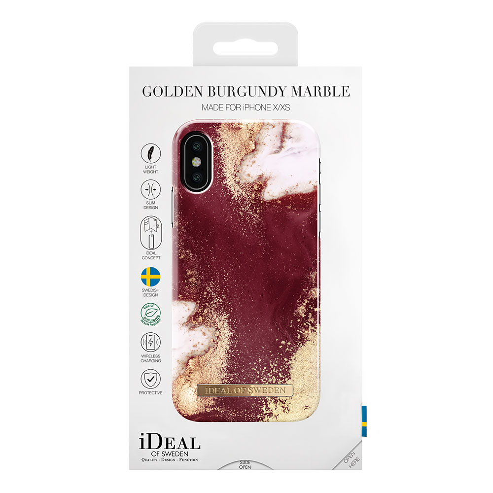 iDeal Fashion Case, iPhone X/XS, Golden Burgundy