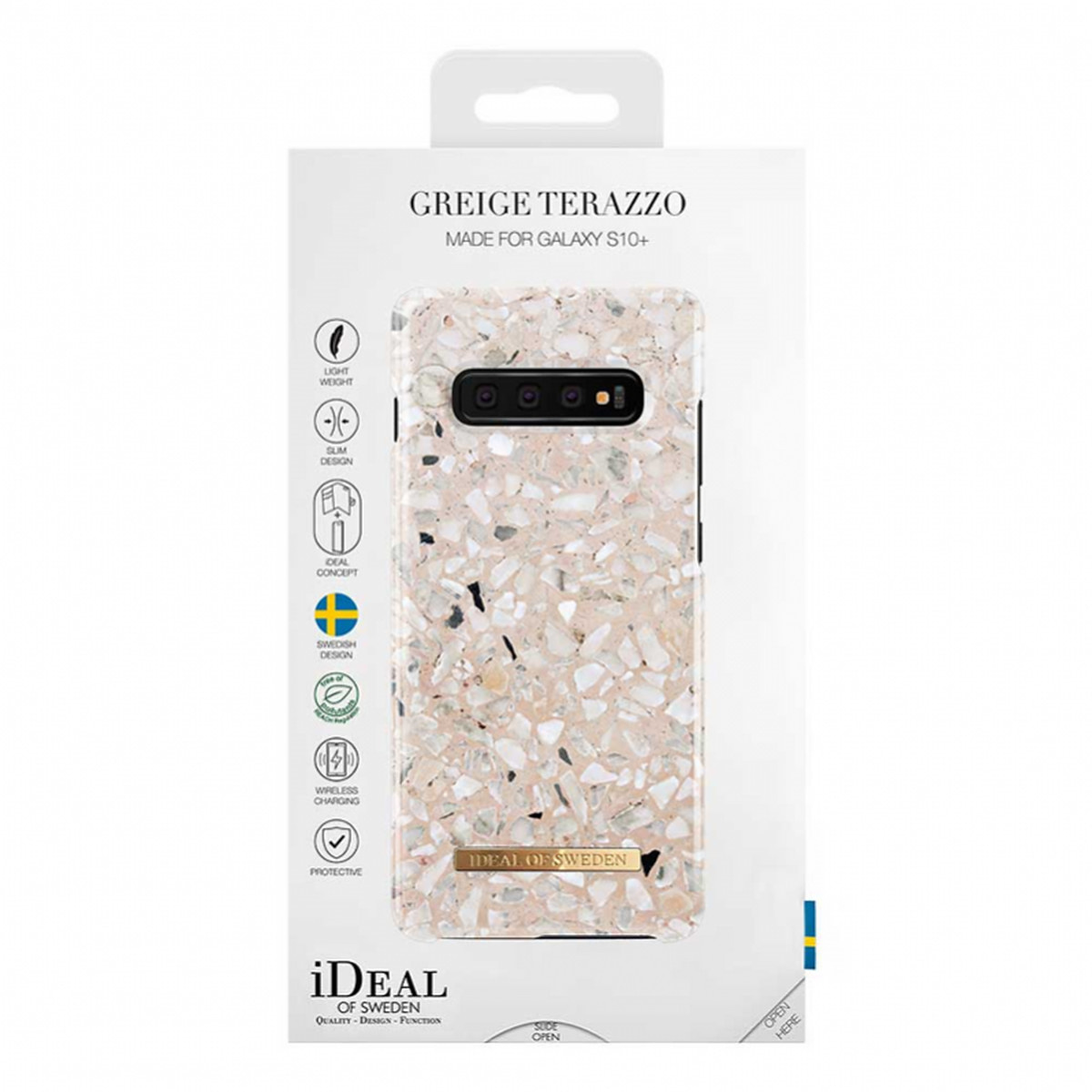 iDeal Fashion Case, Samsung Galaxy S10 Plus, Greige terazzo
