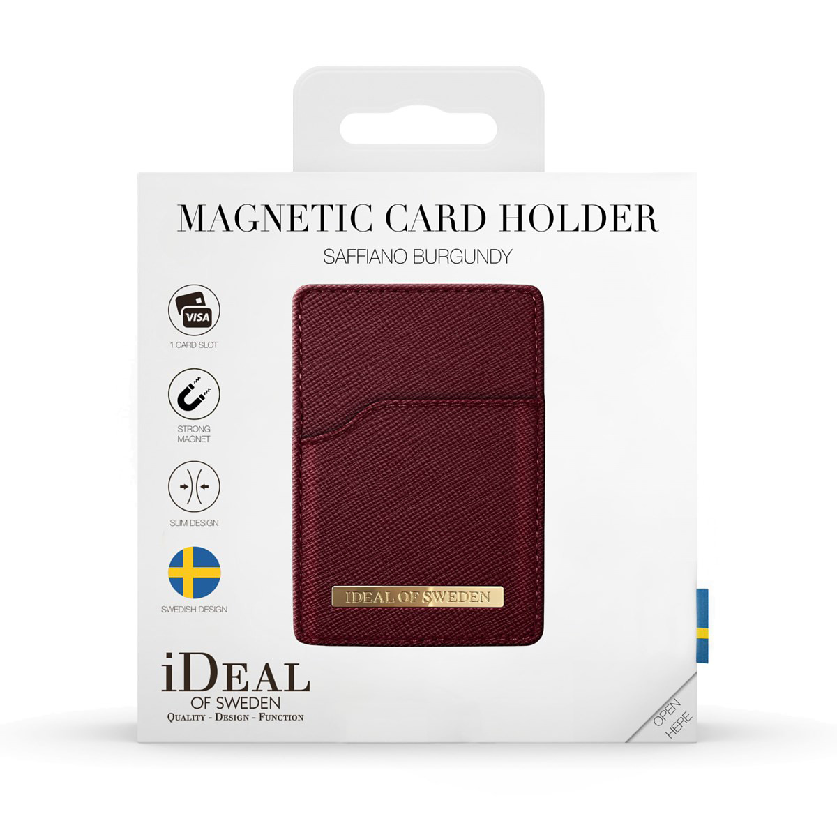 iDeal Magnetic korthållare, Saffiano burgundy