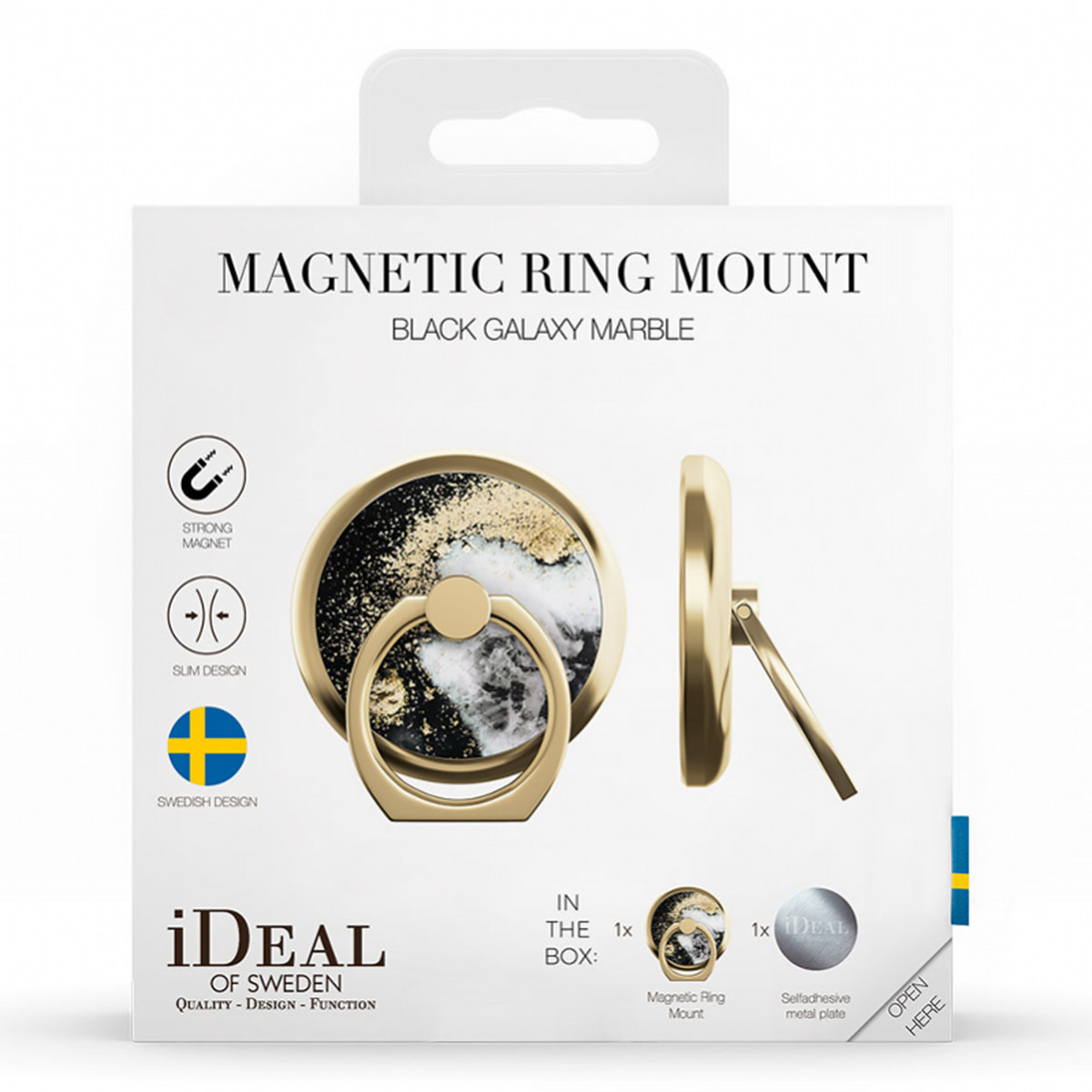 iDeal Magnetic Ring mount, Black Galaxy marble