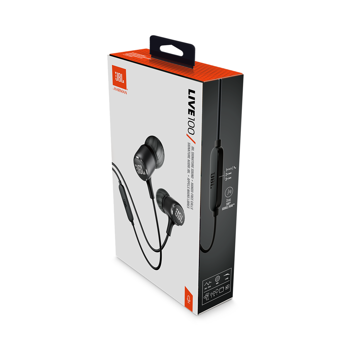 JBL Live100 headset 3.5mm, svart