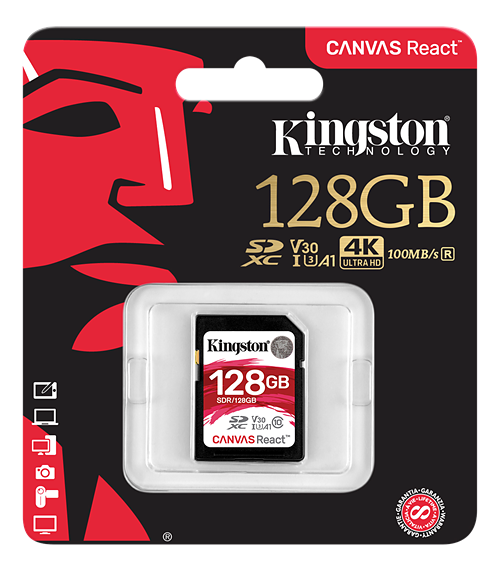 Kingston SDXC Canvas React 100R/70W UHS-I, 128GB