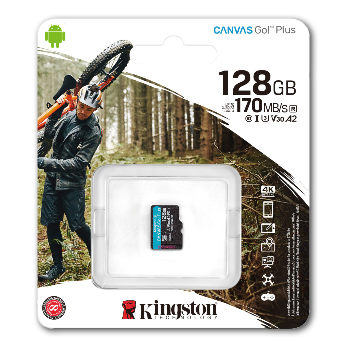 Kingston 128GB microSDXC Canvas Go Plus 170R A2 U3 V30
