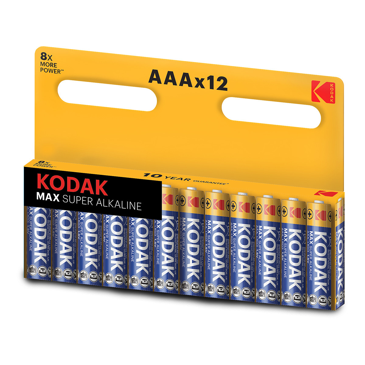 Kodak MAX alkaliska AAA-batterier, 1.5V, 12-pack