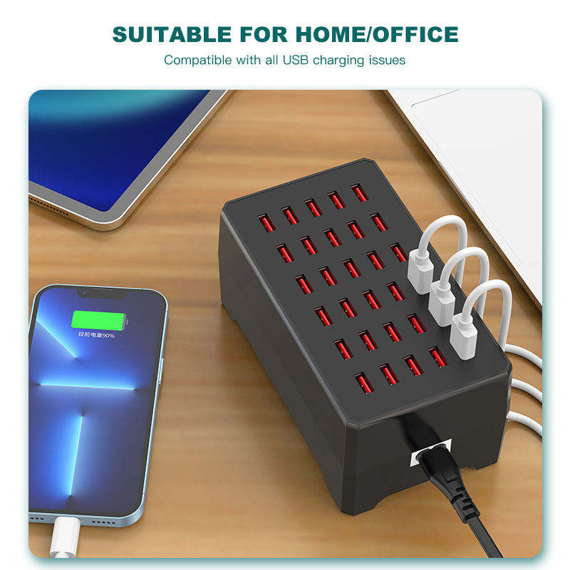Kraftfull laddningsstation med 30 USB-uttag, 2.4A, 150W