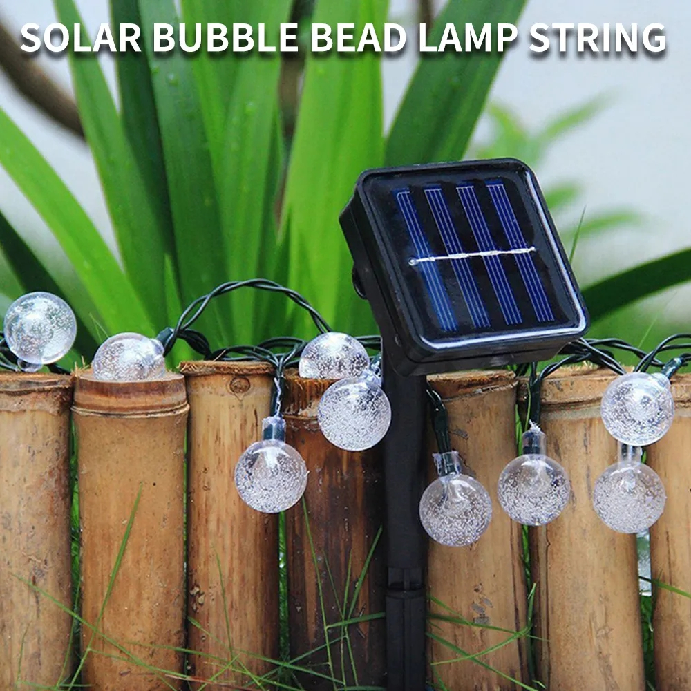 LED-slinga med solpanel för utomhusbruk, 12m