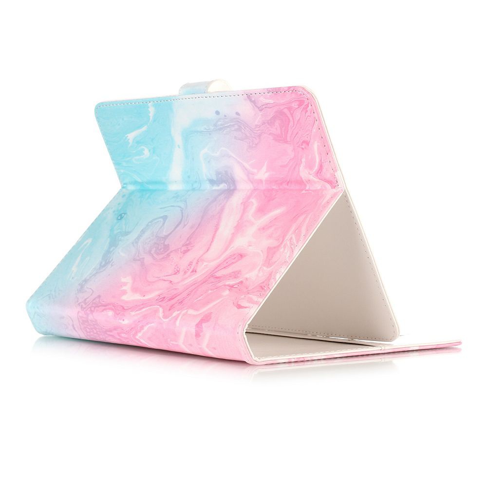 Läckert marmorerat läderfodral till iPad Mini 2/3/4, rosa/blå