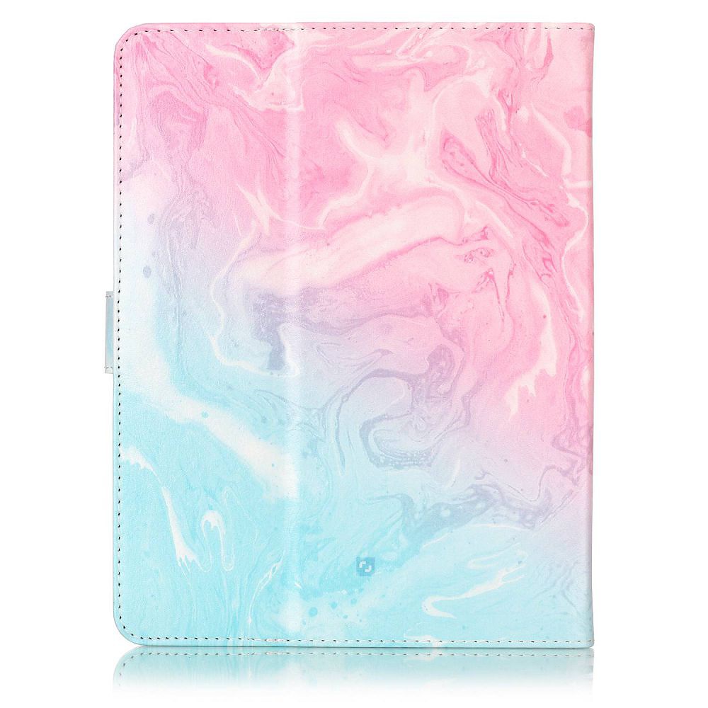 Läckert marmorerat läderfodral till iPad Mini 2/3/4, rosa/blå