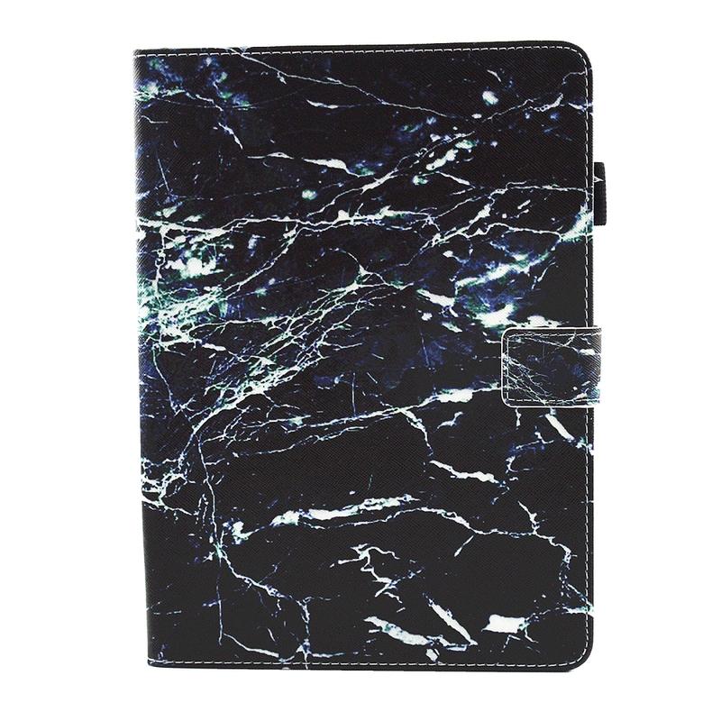 Läckert läderfodral marmor, svart/blå, iPad Air/2/9.7