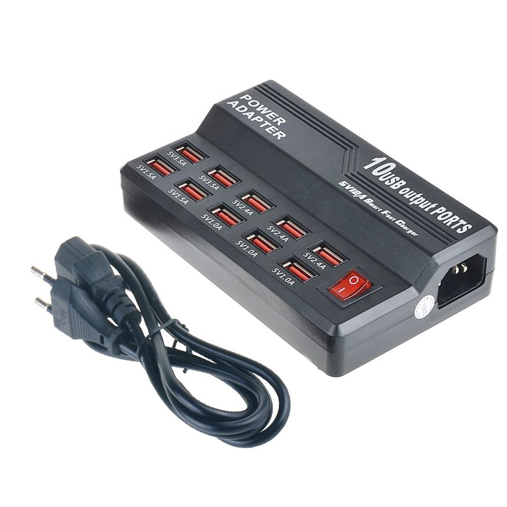 Laddningsstation med 10 USB-uttag, 60W