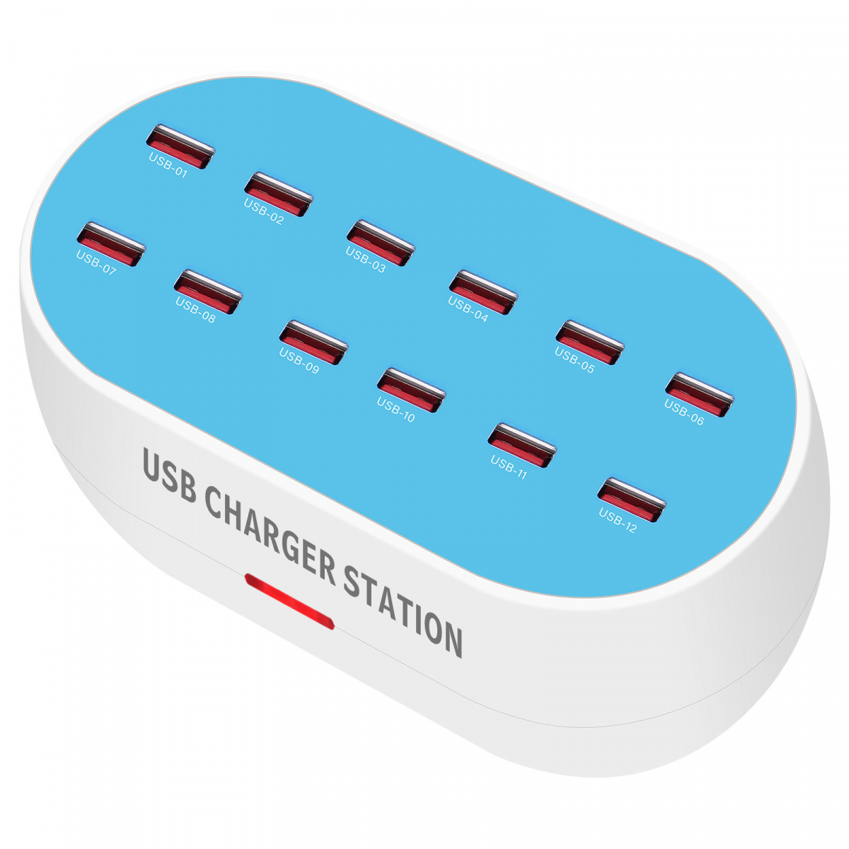 Laddningsstation med 12 USB-uttag, 120W