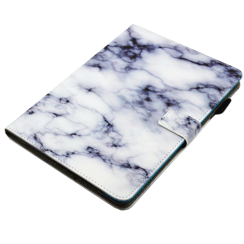 Läckert läderfodral marmor, vit/blå, iPad Air/2/9.7