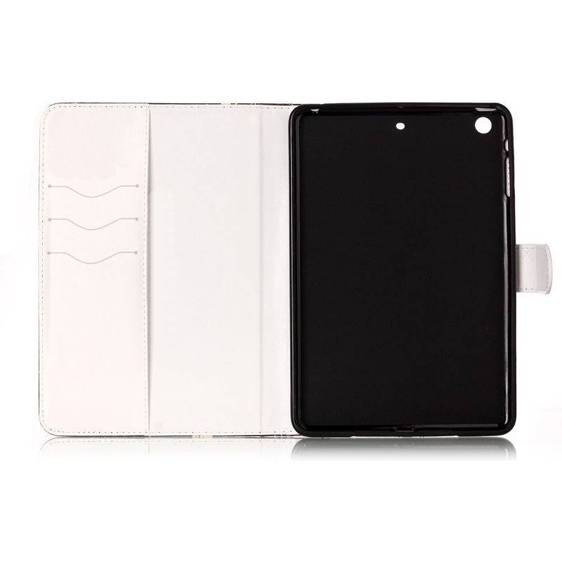 Läckert läderfodral marmor, svart, iPad Mini/2/3