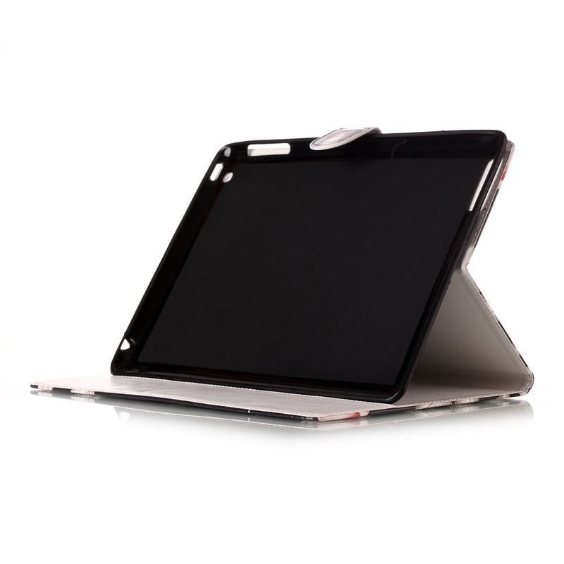 Marmorerat läderfodral med kortplats till iPad 2/3/4, svart