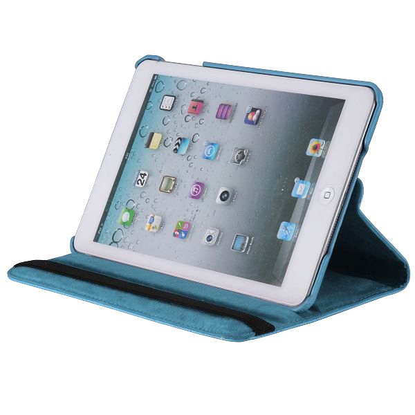 Läderfodral med roterbart ställ blå, iPad Mini/2/3
