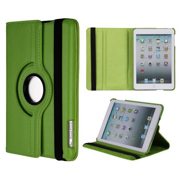 Läderfodral med roterbart ställ till iPad Mini/2/3, grön