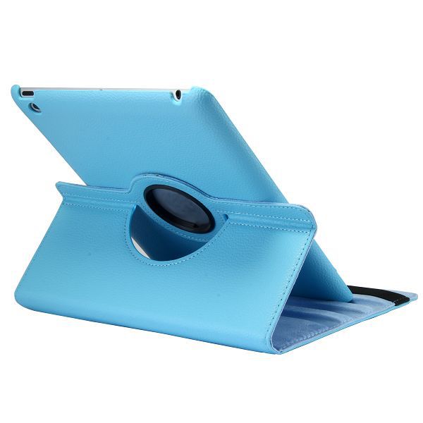 Läderfodral med roterbart ställ ljusblå, iPad 2/3/4