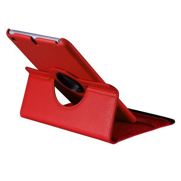 Läderfodral med roterbart ställ röd, iPad Mini/2/3