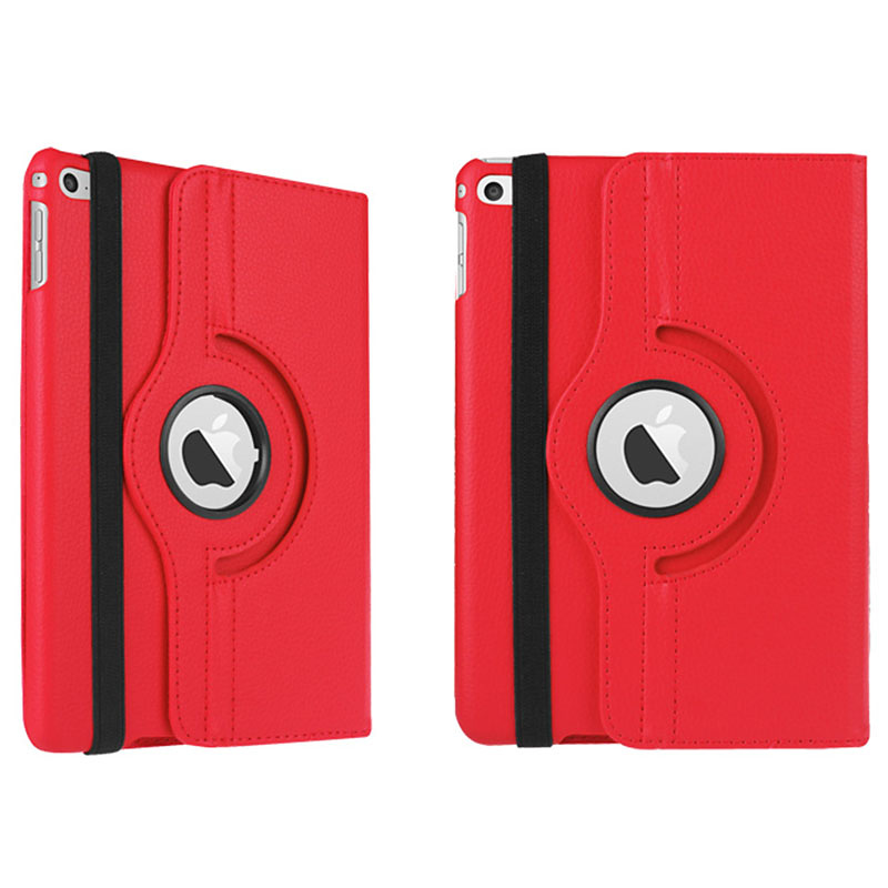 Läderfodral med roterbart ställ röd, iPad mini 4/5