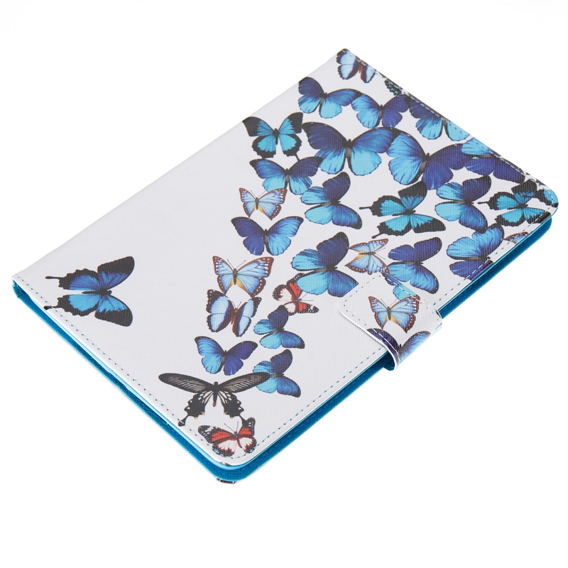 Läderfodral med ställ till iPad Mini 2/3/4, fjärilar