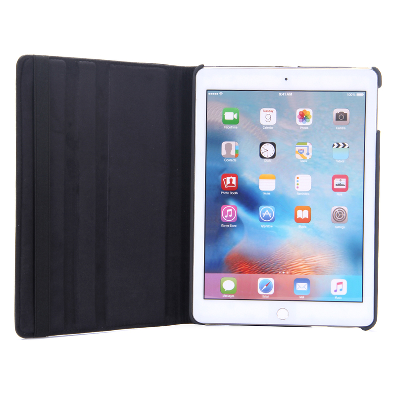Läderfodral med ställ till iPad Air/Air 2/9.7 (2017-2018), svart