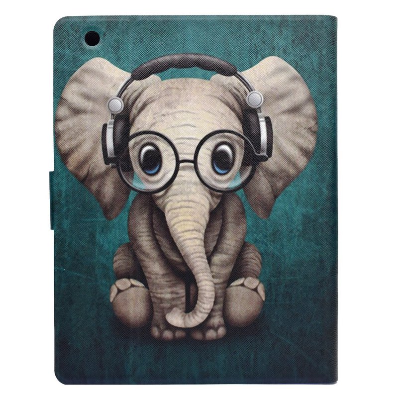Läderfodral med ställ till iPad 2/3/4, elefant