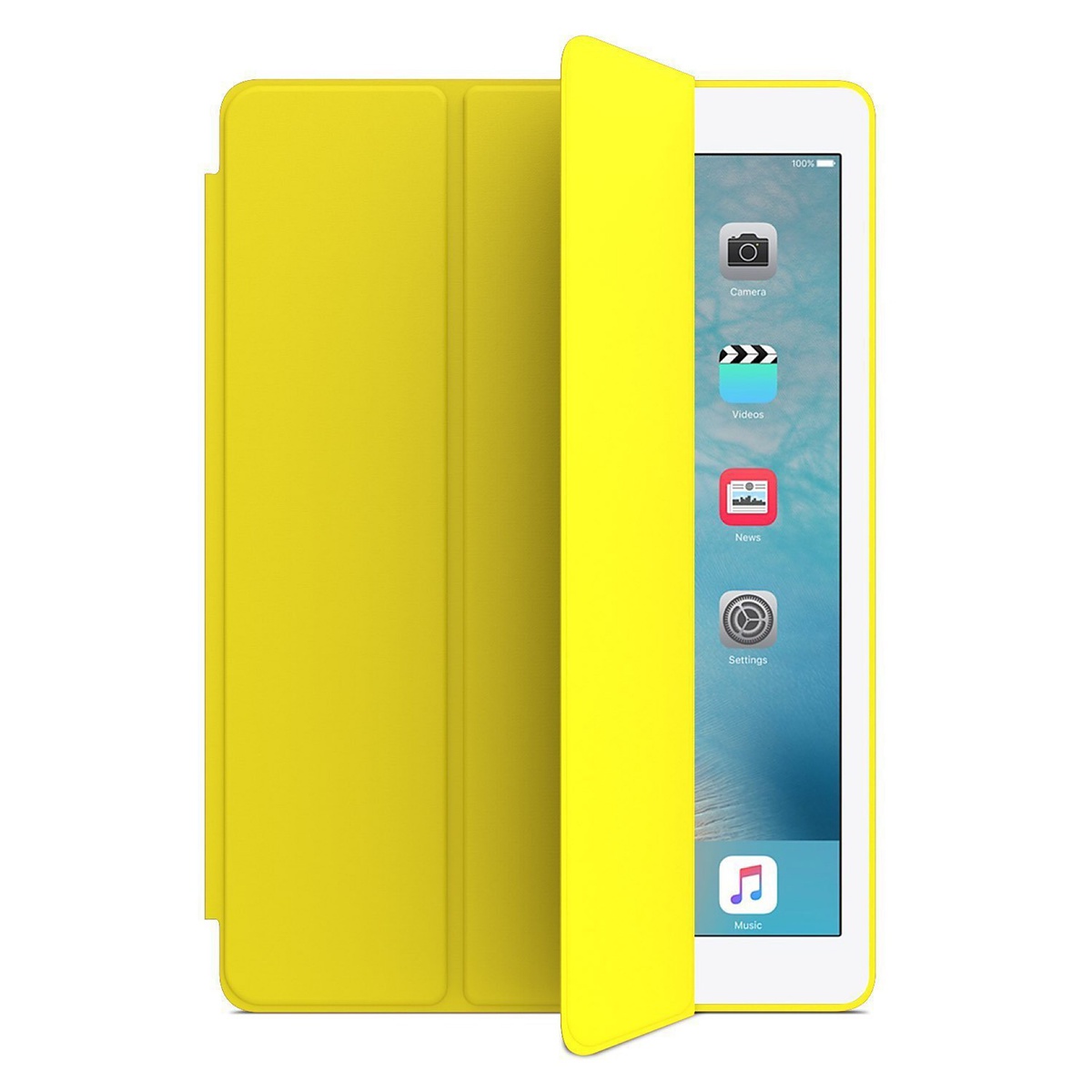 Läderfodral med ställ, iPad Air 2, gul