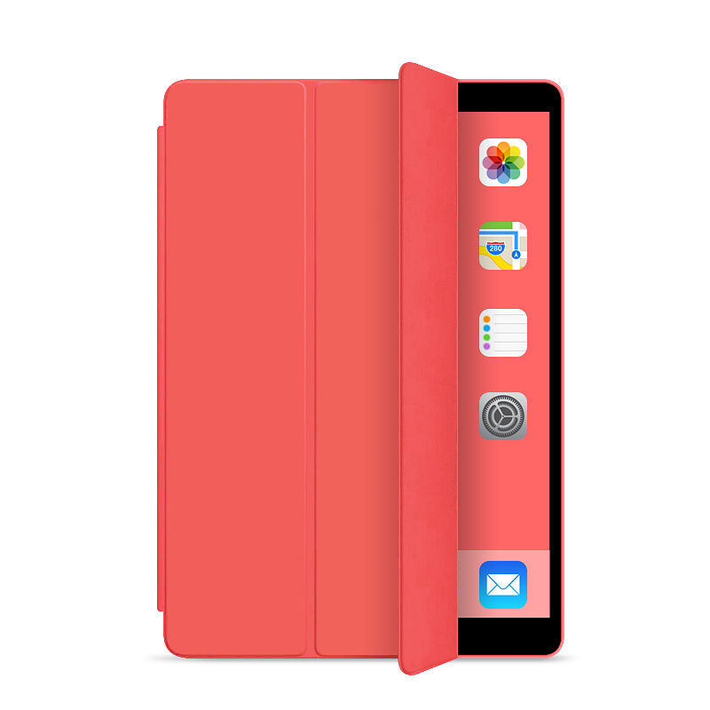 Läderfodral med ställ, iPad Air, röd
